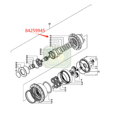 Remplacement du moteur planétaire 28T 84259945 Disque de frein pour machine