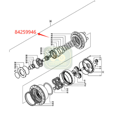 Remplacement de moteur planétaire 4T 84259946 Disque de frein pour machine