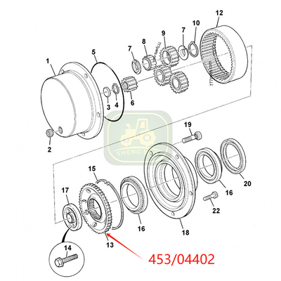 Parties de direction de l'essieu avant 453/04402 Ring Gear pour le chargeur de remorqueur JCB