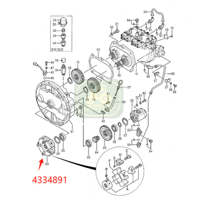Pièces principales de pompe hydraulique 4334891 4654760 Accouplement pour excavatrice JD