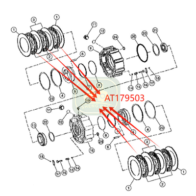 Système d'embrayage de remplacement durable AT179503 Disque de frein pour tracteurs