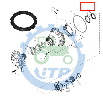 87708454 nouvelle Holland Loader Parts 570XNT 580M 580SN Ring Nut